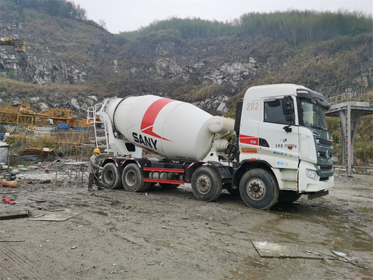 caminhão gêmeo branco do misturador concreto do eixo do ³ 10m para industrial